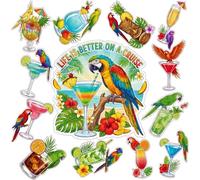 Hoteam 13 Pcs Cruise Door Magnet Decorations Personalized Funny Carnival Ship Door Magnetic Summer Tropical Drink Magnets for Carnival Birthday Ship Essential Refrigerator Decor(Parrot)