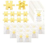 Hoteam 24 Sets New Employee Welcome to the Team Gift Sets Puzzle Piece Lapel Pins with Thank You Cards Bags Team Appreciation Building Recognition Holiday Gifts for New Staff Worker Office Supplies