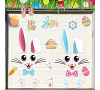 Hoteam 30 Pcs Happy Easter Garage Door Magnets Easter Bunny Refrigerator Magnet Bunny Sticker Decoration Egg Car Magnetic Decorations for Kitchen Fridge Garage Locker Dishwasher