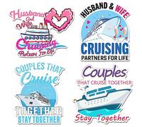 Hoteam 4 Pcs Couples Cruise Door Decorations Magnetic Husband and Wife Cruise Ship Door Funny Waterproof Nautical Magnets for Carnival Cabin Stateroom Fridge Car