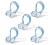 Hoteam 5 Pcs Nylon Swimming Nose Clip Set Unisex Adults Nose Plug Rubber Waterproof Soft Pads Accessories for Competitive Fitness Training Regular Swimmers(Blue)
