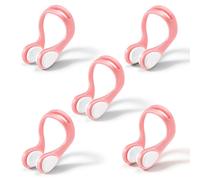 Hoteam 5 Pcs Swimming Nose Clip Set Unisex Adults Nose Plug Rubber Waterproof Soft Pads Accessories for Competitive Fitness Regular Swimmers(Pink)