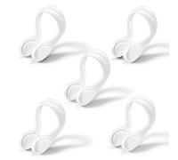Hoteam 5 Pcs Swimming Nose Clip Set Unisex Adults Nose Plug Rubber Waterproof Soft Pads Accessories for Competitive Fitness Regular Swimmers(White)