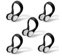 Hoteam 5 Pcs Swimming Nose Clip Set Unisex Adults Nose Plug Rubber Waterproof Soft Pads Accessories for Competitive Fitness Regular Swimmers (Black)