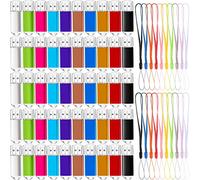 Hoteam 50 Pack 128MB USB 2.0 Flash Drives Bulk with Lanyards Thumb Drive Lid Design USB Stick with LED Indicator Memory Pen Drive Stick Pendrives for Data Storage Backup, 10 Colors