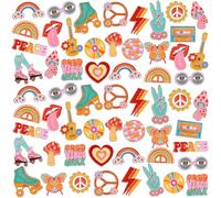 Hoteam 60 Pcs Summer Enamel Pins Bulk Hippie Preppy Label Pin Beach Hawaiian Tropical Brooch for Backpack Hat Clothes Party Favor Gift Decor, 1.2 x 1.2 inches, Zinc, zinc alloy