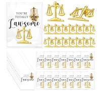 Hoteam Inspirational Lawyer Gift Libra Lapel Pin Classic Gold Pin Motivational Card Bag Law School Back to School Gift Women, Libra shaped lapel pins: approx. 1.37 inches/ 3.5, Metal, no gem