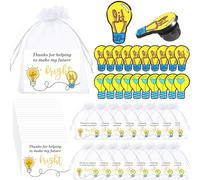 Hoteam Teacher Appreciation Gift Light Bulb Pins Bulk Employee Brooches Bright Future Coworker Thank You Cards, Enamel pins: about 0.83 x 0.51 inch/ 2.1 x 1.3 cm, Enamel pins: alloy Card: 250G coated