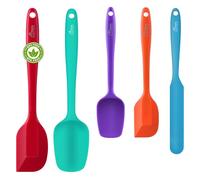 Hotec 5 Pieces Food Grade Silicone Spatulas Spoon Set Kitchen Utensils for Baking, Cooking, and Mixing High Heat Resistant Rubber Spatula Non Stick Dishwasher Safe BPA-Free Multicolor
