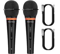 HOTEC Premium Vocal Dynamic Handheld Microphones with 19ft Detachable XLR Cable and ON/Off Switch (Metal Black),2 Pack