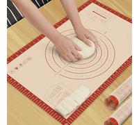 HOTEC Silicone Baking Mat - 26x16 Thickened Pastry Dough Mat with Measurement Non-Stick For Dough Rolling, Bread, Oven Liner, Kitchen Counter, Fondant/Pie Crust