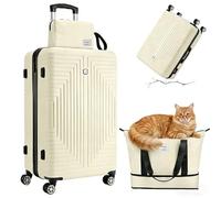 Hoteel Luggage Set, 3 Piece ABS Hardshell Suitcase with Spinner Wheels TSA Lock, Lightweight Travel Carry on Luggages for Business, Dark Blue, 3 Piece(20/DB/TB)