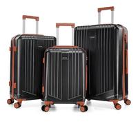 HOTEEL Luggage Sets, 4-Yr Warranty Durable Suitcase Dual-Spinner Wheel TSA Lock, Lightweight Travel Hardshell ABS Carry on Luggage for Men&Women, Black, 3 piece set (20/DB/TB)ABS, Hardside Luggage