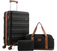 Hoteel Luggage Sets, Carry On Luggage 20In with Spinner Wheels, ABS Hardside Suitcase Set with TSA Lock, Durable Carry On Suitcase, Beige, 3 piece Set (20/DB/TB) ABS+PC, Luggage Sets