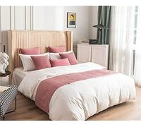 Hotel Bed Runner and Matching 2 Cushion Cover Simple Solid Color Scarf Dutch Velvet Double-Sided No Fading Bedspread Protector Bedding Decorative Tail Towel for Queen King Twin Size