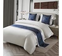 Hotel Bed Runner Bed Scarves Decor Bed Scarf Runner Abstraction Géométrique, Bed Spread Decoration for Bed Cover Runners Cover Single Double Super King Size ( Color : Blue , Size : 50x260cm (for 2.0m