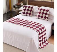 Hotel Bed Runner Scarf Luxury Bed End Towel Modern Bedding Decoration Simple Skin-friendly Bedroom Bedspread Throw for Twin Queen King Size-Red.||50X180cm for 1.2m Bed