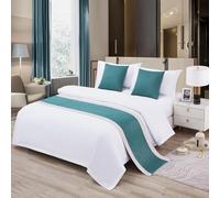 Hotel Bed Runners Scarf Luxury Solid Color Bedspread Decor Soft Wrinkle-Free Bedding Protection Bedroom No Fading Bed End Towel for Twin Queen King Size-Green||50X240cm for 1.8m Bed