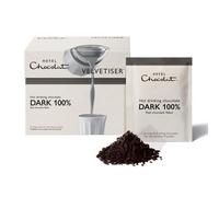 Hotel Chocolat 100% Dark Hot Chocolate Sachets - Luxury Chocolate Flakes - Pack of 10 Single-Serve Sachets, 310g - Suitable for Vegetarians & Vegans