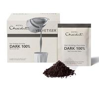 Hotel Chocolat 100% Dark Hot Chocolate Sachets - Luxury Chocolate Flakes - Pack of 10 Single-Serve Sachets, 310g - Suitable for Vegetarians & Vegans