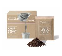 Hotel Chocolat Caff? Mocha Latte Hot Chocolate Sachets - Luxury Chocolate Flakes - Pack of 10 Single-Serve Sachets, 310g - Suitable for Vegetarians