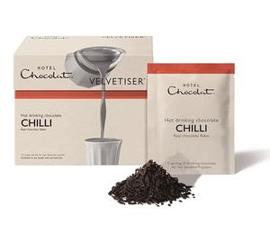 Hotel Chocolat Chilli Hot Chocolate Sachets - Luxury Chocolate Flakes - Pack of 10 Single-Serve Sachets, 310g - Suitable for Vegetarians & Vegans