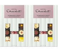 Hotel Chocolat Exuberantly Fruity H-Box 170g - 18-Piece Fruity Dark, White, Milk Chocolate Box - Suitable for Vegetarians - Gift for Birthday, Thank You, Congratulations, Anniversary (Pack of 2)