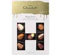 Hotel Chocolat Happy Easter H-Box - Easter Chocolate Box - 14 Milk, Dark and White Chocolate Eggs, 185g - Easter Chocolate Gifts