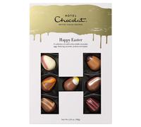 Hotel Chocolat Happy Easter H-Box - Easter Chocolate Box - 14 Milk, Dark and White Chocolate Eggs, 185g - Easter Chocolate Gifts