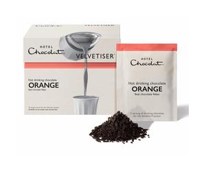Hotel Chocolat Orange Hot Chocolate Sachets - Luxury Chocolate Flakes - Pack of 10 Single-Serve Sachets, 310g - Suitable for Vegetarians