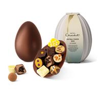 Hotel Chocolat Patisserie Extra-Thick Easter Egg, 410g - Thick Chocolate Shell - Filled With Dessert-Inspired Chocolates - Easter Chocolate Eggs &