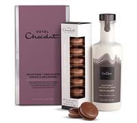 Hotel Chocolat Tipples & Treats: Chocolate Velvetised Cream & Macarons Collection, 90g + 200ml - Chocolate Gifts for Birthday, Thank You, Anniversary