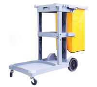 Hotel Cleaning Cart,Stationary Housekeeping Caddy,Service Storage Trolley, for Room Service & School Janitor Supplies (Grey)