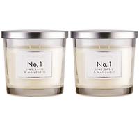 Hotel Collection Aldi NO 1, 2 x WICK CANDLES, LIME BASIL & MANDARIN IN GLASS JAR WITH LID 300G (Pack of 2)