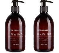 Hotel Collection - Aldi | Unwind Body Wash Mandarin & Cedarwood 500mL Each | Twin Pack, Pump Dispenser, Cypress & Amber Scent, 500mL per Bottle