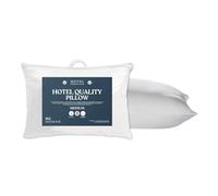 Hotel Essential Hotel Quality Feels Like Down Anti-Allergy White Pillow Pack of 1-Hypoallergenic Polycotton Cover Medium Support Pillows for Back Sleepers Filled with Bouncy Hollowfibre (46cm x 74cm)