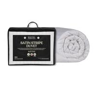 Hotel Essentials Satin Stripe Summer 4.5 Tog Single Duvet - Hypoallergenic, Anti-Allergy Microfibre Soft Cover with Hollowfibre Filling Feels Like Down Lightweight Duvet (200cmx135cm, White)