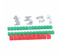 Hotel Game Replacement Pieces, Plastic Houses Piece Supplement Monopoly Green House and Red Hotel Replacements Accessories Board Game Set