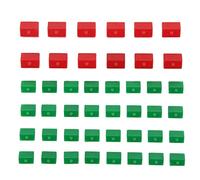 Hotel Game Spare Parts, 40 Red and Green Houses, Wear-resistant Plastic Materials, Replacement Accessories for Continuous Use of the Game Board