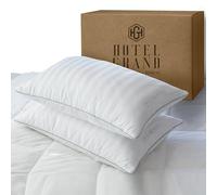 Hotel Grand Feather 100% Cotton Size Set of 2 Pack Home Decoration Bed Pillows for Back/Side Sleeper,20"x28", Queen (U.S. Standard), White 2 Count