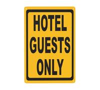 Hotel Guests Only Sign 8x12 Metal Wall Plaque Retro Vintage Durable Iron Wall Decor for Club, Patio,Home,Pool,Road,Street,Outdoor & Indoor