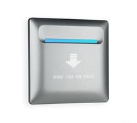 Hotel Key Card Power Switch 13.56MHz Control Outlet, Energy Saving Wall Socket with 15-20s Delay, 40A 220V High Frequency M1 Card Reader for Guest Rooms, (Grey)