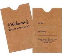 Hotel Kraft Key Card Holder Sleeves,Welcome Guests Hotel Key Card Envelopes Hotel Key Card Envelope Credit Card Protectors Cover Gift Card,Enjoy Your Stay for Business,200 Pcs Per Pack