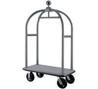 Hotel Lobby Porters Luggage Cart (Brushed Stainless Steel Finish) - traditonal and elegant design