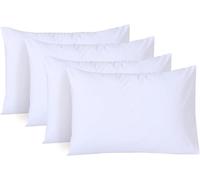 Hotel Quality Bounce Back Pillows - Ultra-Soft, Hypoallergenic, Virgin Fibre Fill, Microfibre Cover, Machine Washable, Plush & Supportive for Comfortable Sleep (Plain Pattern) (Pack of 4)