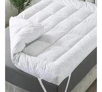 Hotel Quality Box Stitched Microfibre Mattress Topper 5cm Super soft Heavy Fill Orthopaedic Anti Allergy Quilted Mattress Topper (Single)