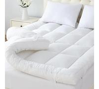 Hotel Quality Extra Thick Mattress Topper 4 Inches / 10cm Full Bounce Back With Elasticated Corner Straps Quilted Mattress Toppers Single Small Double King Super King Bed Size (Single)