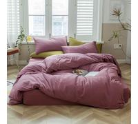Hotel Quality Purple Knit Cotton Duvet Cover Set - King Size with 2 Pillowcases, Luxurious Modern Style, Soft Comforter