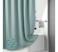 Hotel-Quality Teal Waffle Shower Curtain, Water Repellent Bath Curtain Prevents Water Escaping, 256GSM Thick Heavy Duty Fabric Texture Wet Room Shower Curtains, Weighted Hem, Washable, 183x183cm
