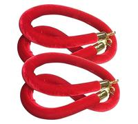Hotel Queue Management Rope 2-Pack Velvet Stanchion Cords 5 Feet Red Ropes for Crowd Control at Events Theaters and Cinemas (4ft/120cm)